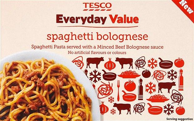 Tesco spaghetti bolognese 'contained 60% horsemeat'