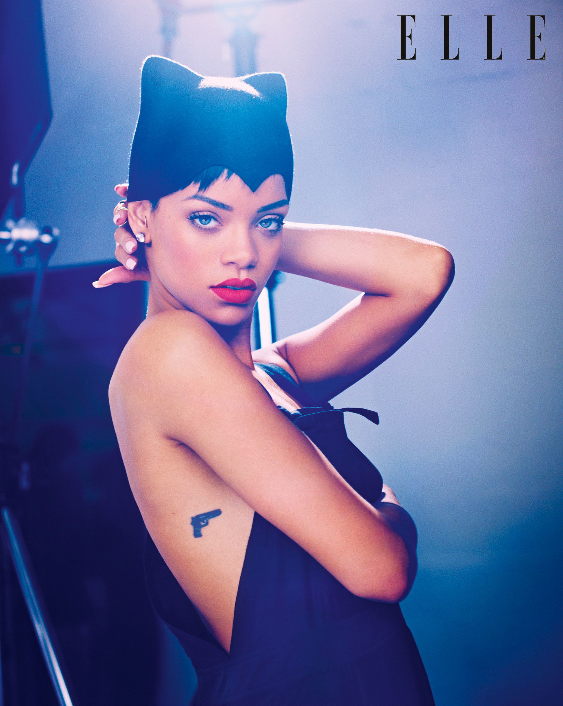 Rihanna Reveals Real Meaning Behind Controversial Gun Tattoo in Elle  Interview PopStarTats