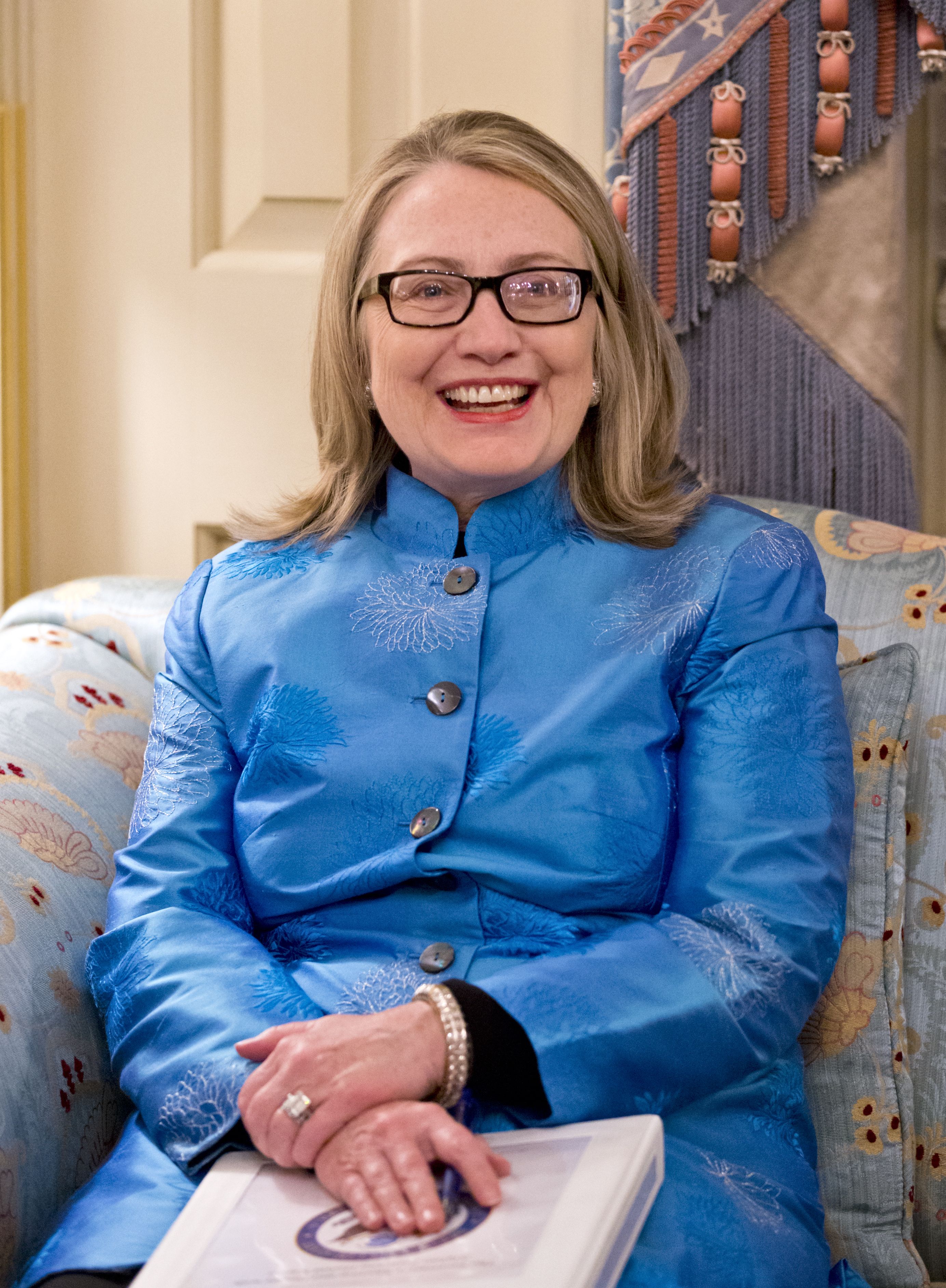 blue glasses hillary