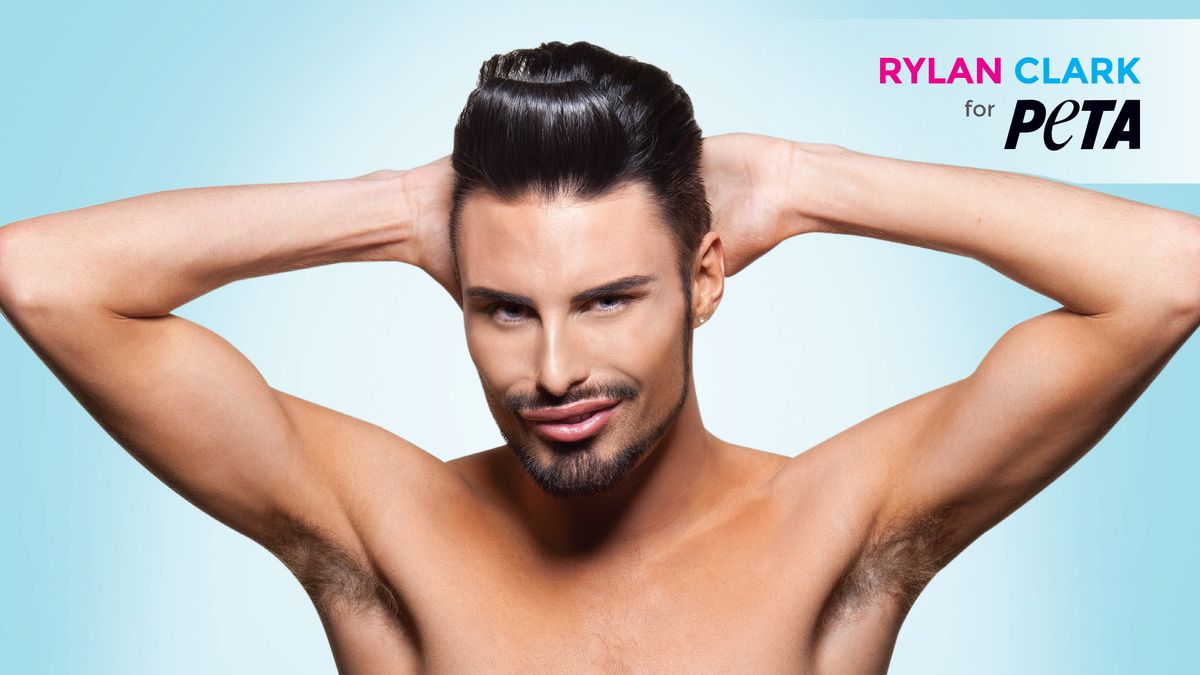 Rylan Clark poses naked for PETA