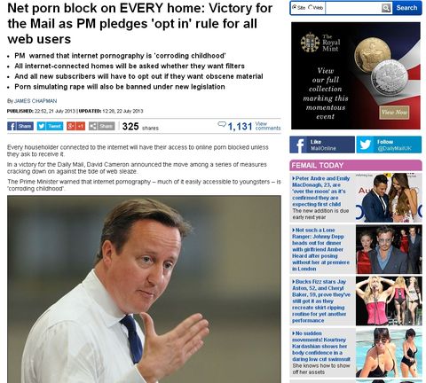 Porn By Mail - Daily Mail declares victory on web porn