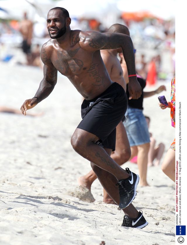 LeBron James looking fit on the beach