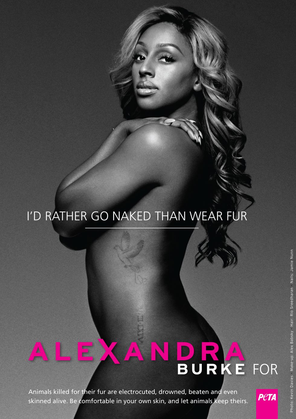 Alexandra Burke goes naked for PETA