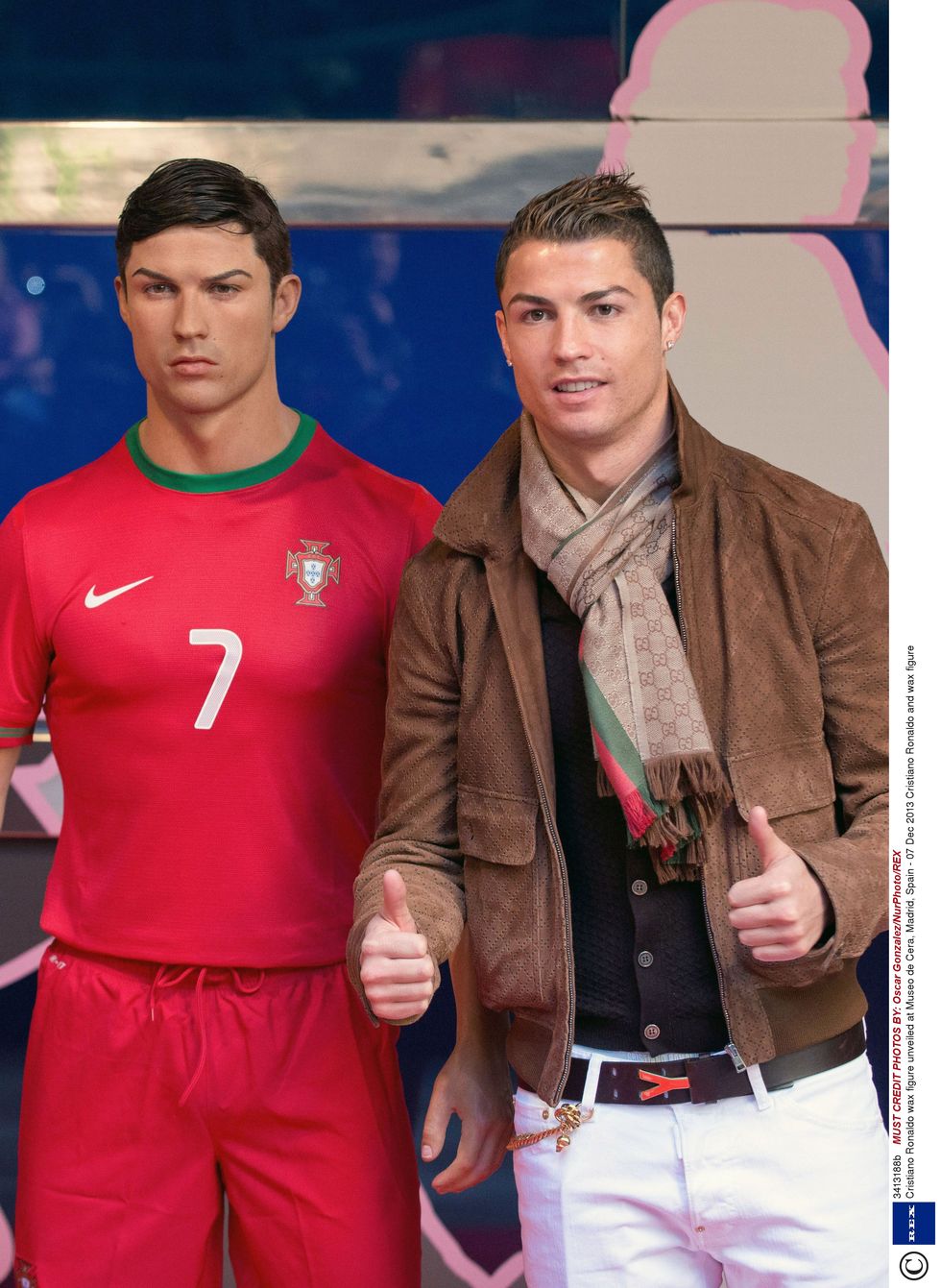 Ronaldo has stylist brush waxwork's hair