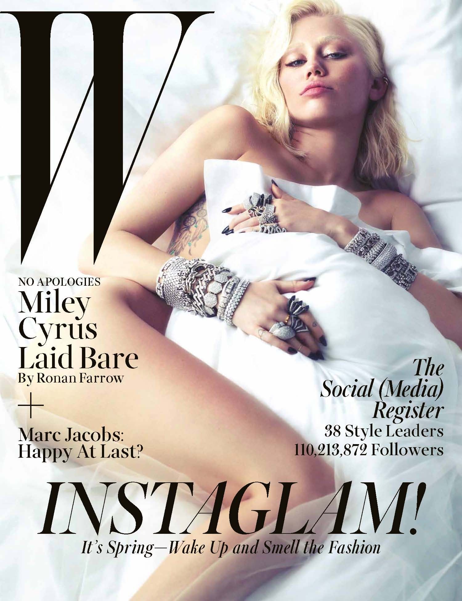 Miley Cyrus Tit Sex - Miley Cyrus poses nude for W Magazine: 'I want to still do this at 75'