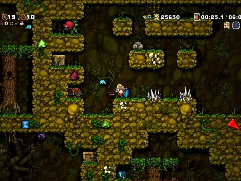 Screenshot taken from the Spelunky game.