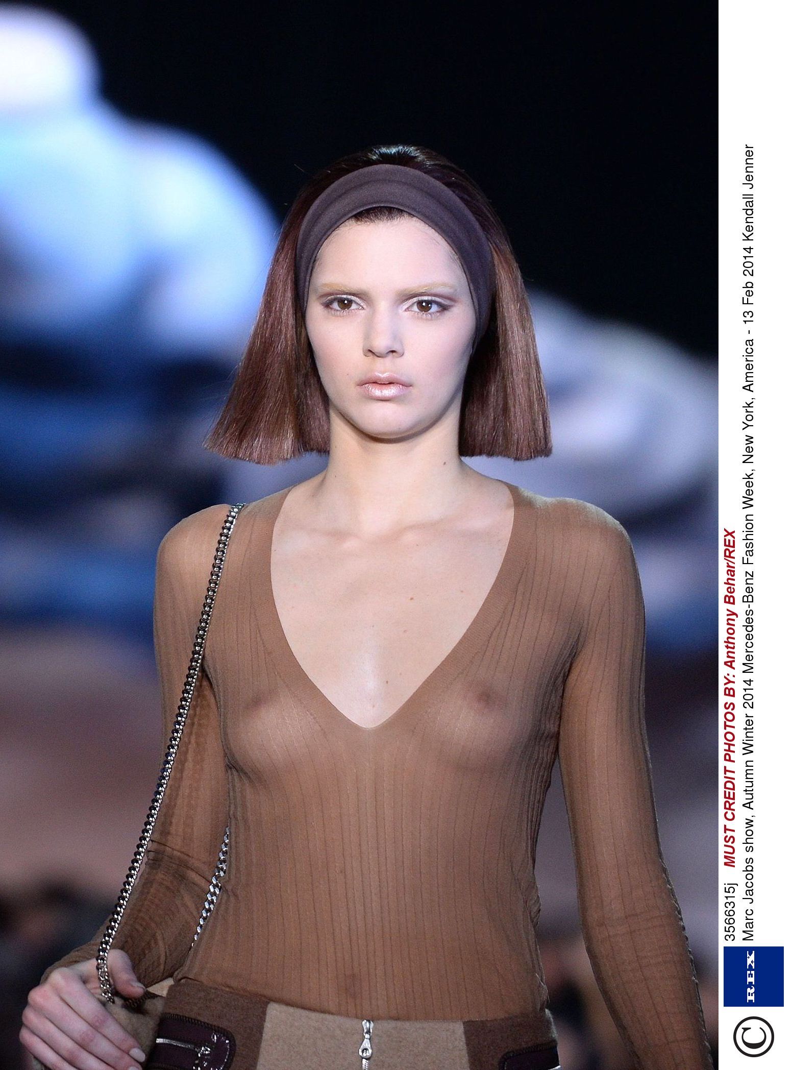 Kendall Jenner in NSFW NYFW sheer top