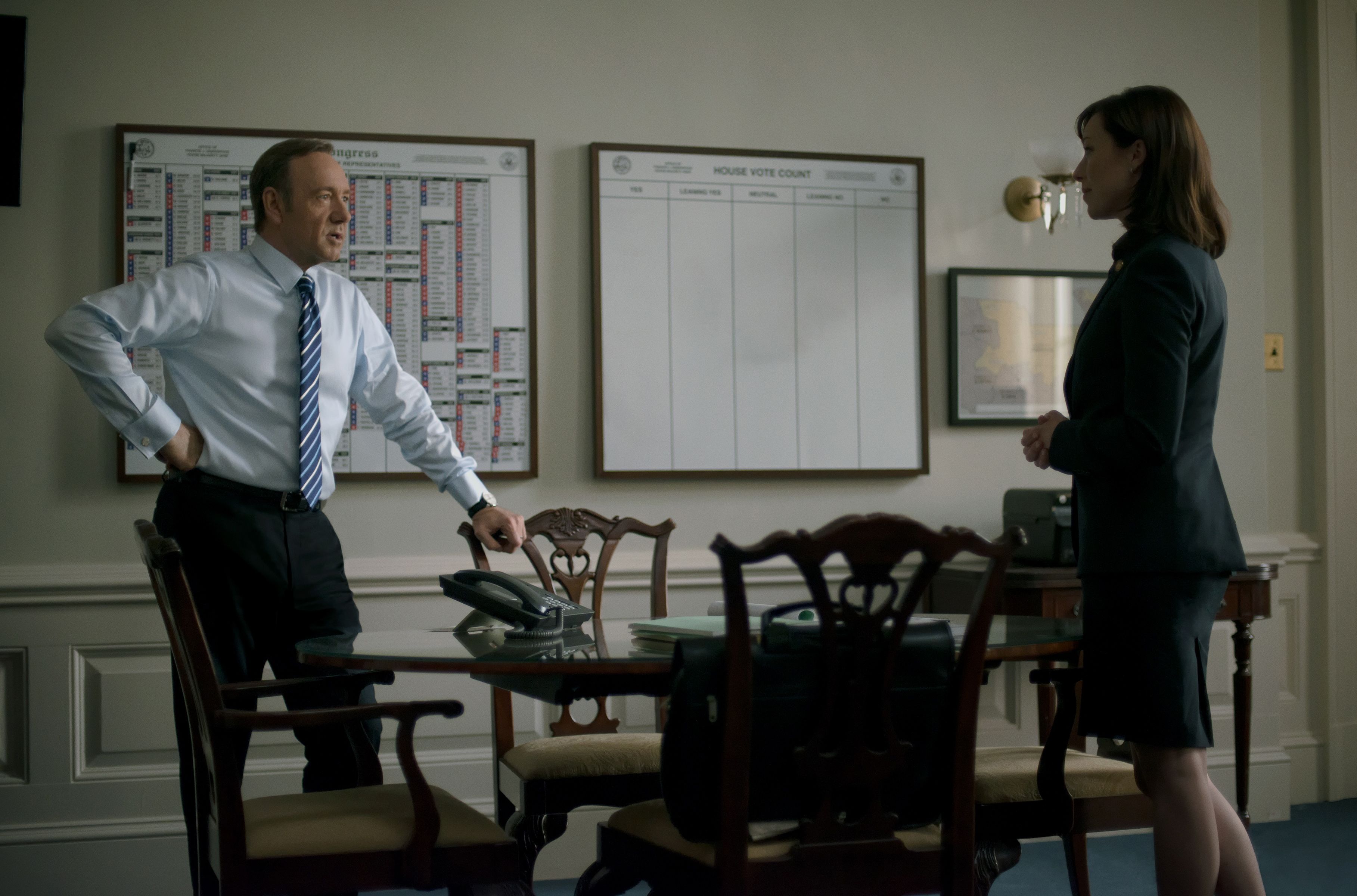 House Of Cards Creator On Shock Twist   Ustv House Of Cards Season 2 Production Still 6 