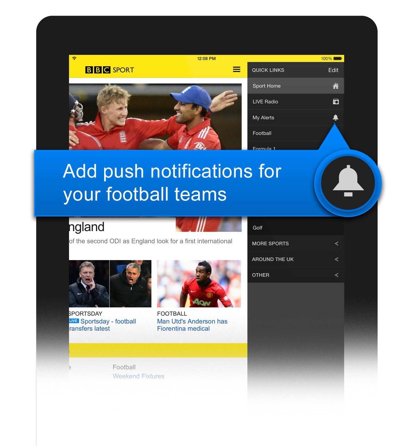 BBC Sport app adds football notifications