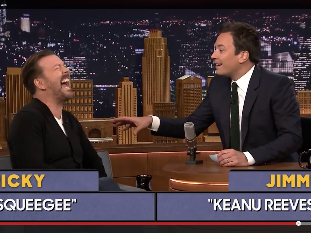 Fallon, Gervais play Word Sneak - watch