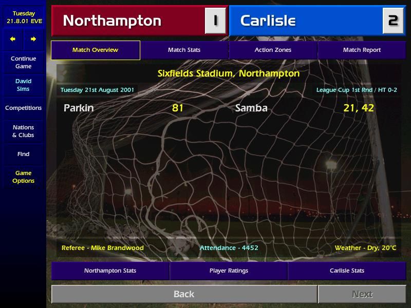 stats to look for championship manager 01/02
