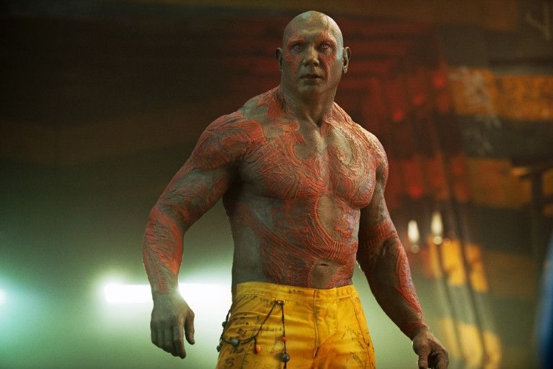 dave bautista as drax in marvel's guardians of the galaxy