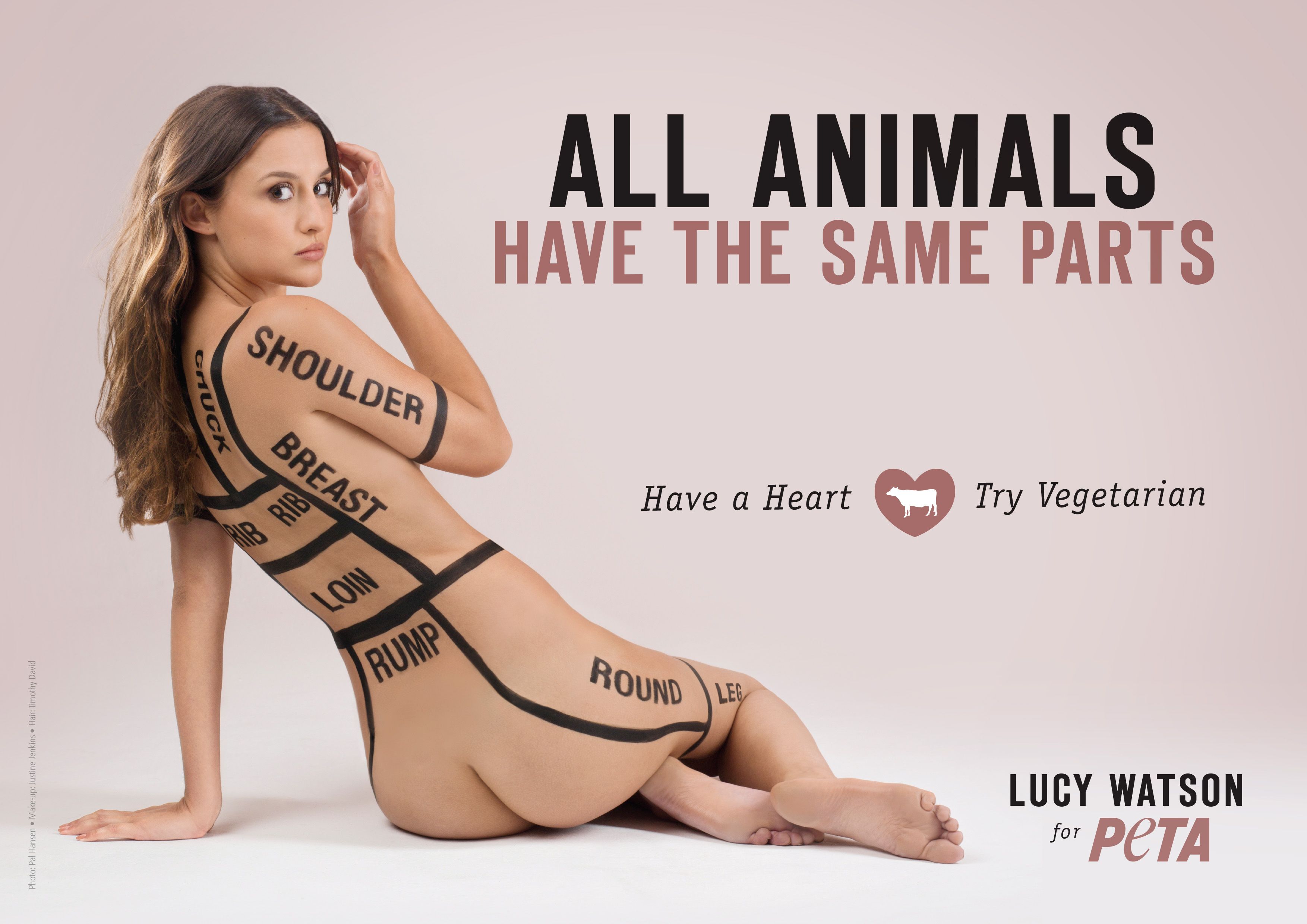 Lucy Watson launches naked PETA campaign