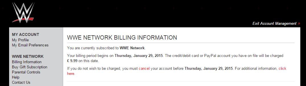 Wwe network discount keeps charging me