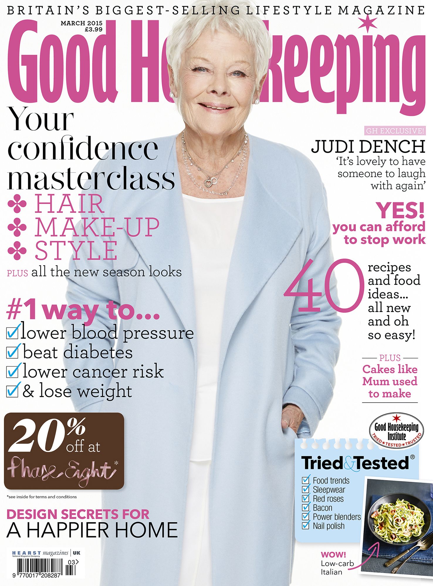 UK Good Housekeeping Magazine Dame Judy Dench, Women of the Year, January  2024