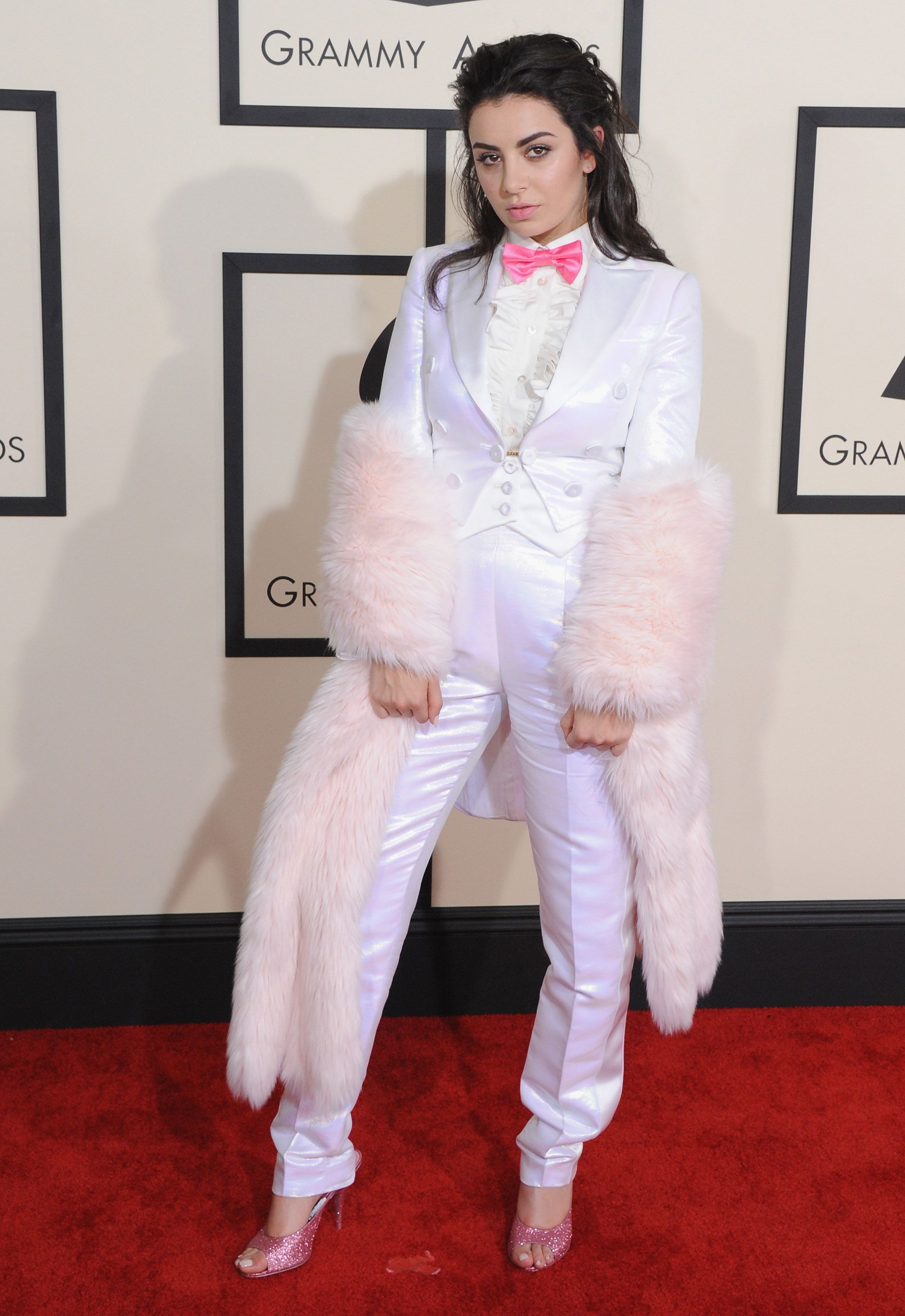 Pharrell Williams' Grammy 2015 Suit Is Adidas, Turns White When