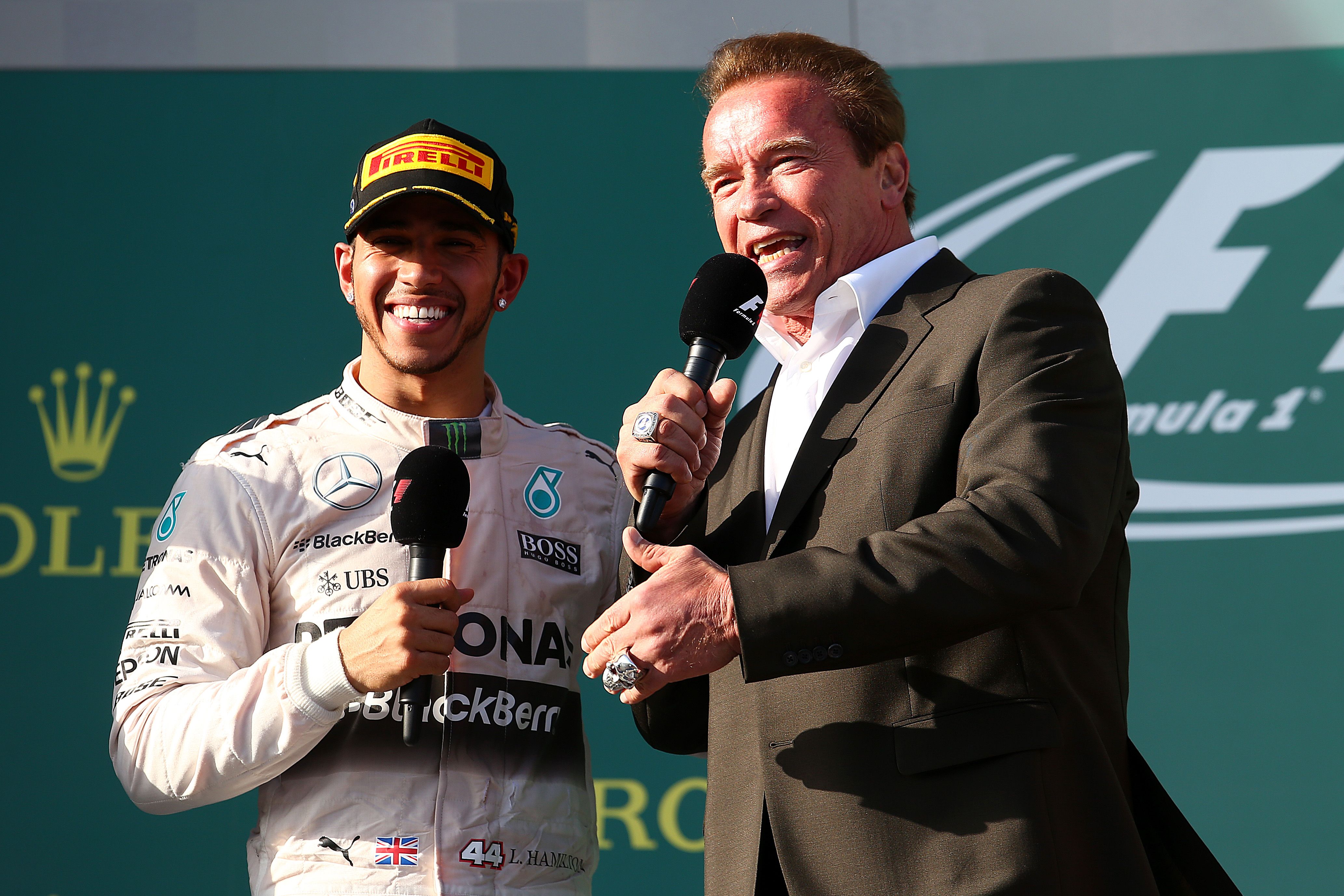 lewis hamilton arnold schwarzenegger