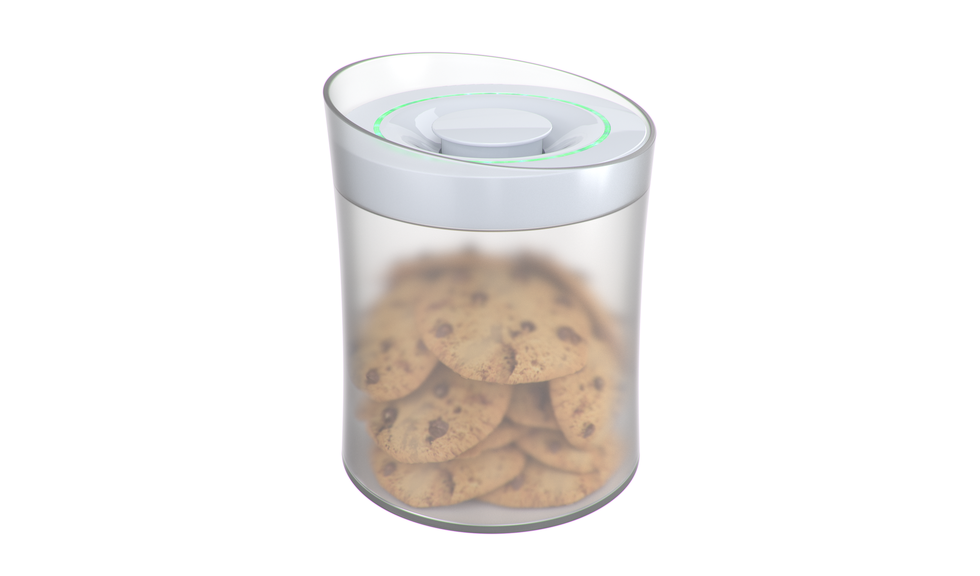 Circle, Cylinder, Finger food, Silver, Chocolate chip, Recipe, Plastic, Cookies and crackers, Snack, 
