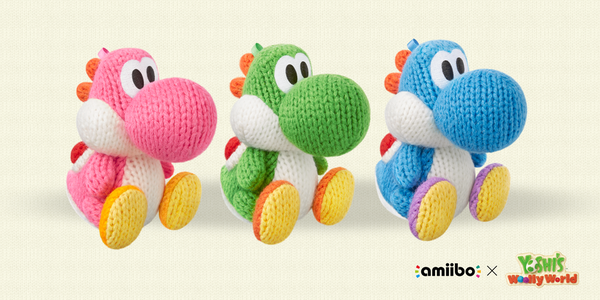 Nintendo Pink, Green, Blue Yarn Yoshi sold Yoshi's Woolly World amiibo Figure