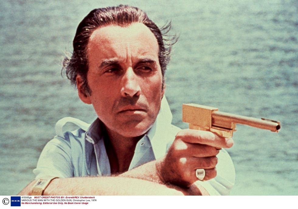 Christopher Lee as Bond villain Scaramanga, The Man with the Golden Gun (1974)