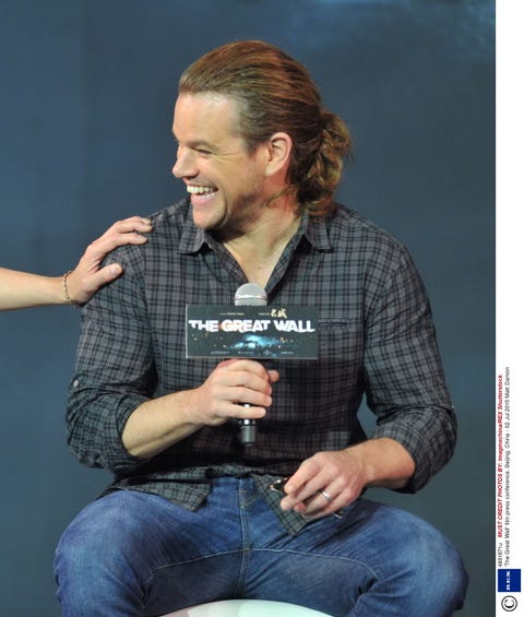 Matt Damon Has A Ponytail Really