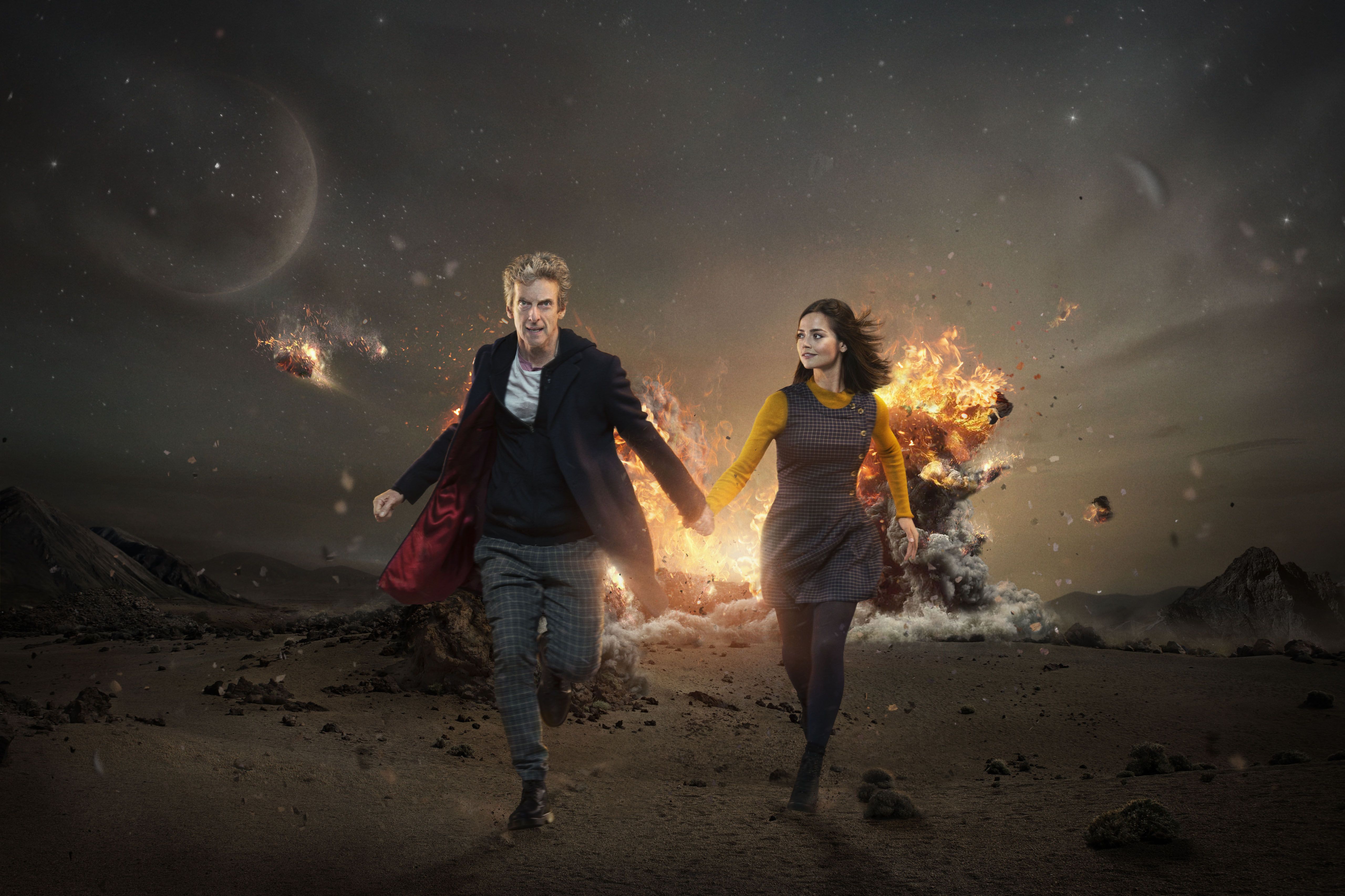 K9959 Jenna Coleman and Peter Capaldi UNSIGNED photograph Doctor Who 