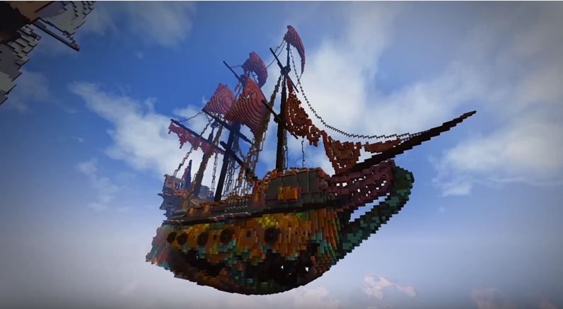 Ride Hook's ship in Minecraft's Pan stages