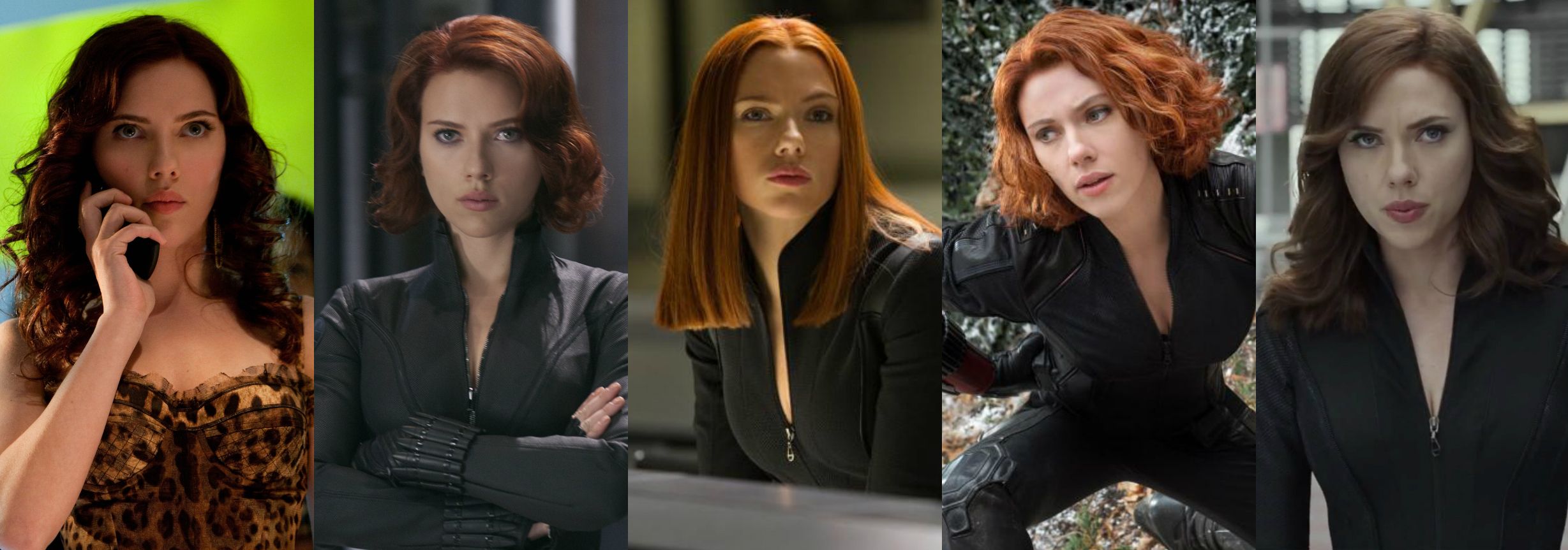 Why does Scarlett Johansson s Black Widow hairstyle change in