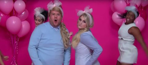 James Corden and Meghan Trainor perform 'All About That Change'