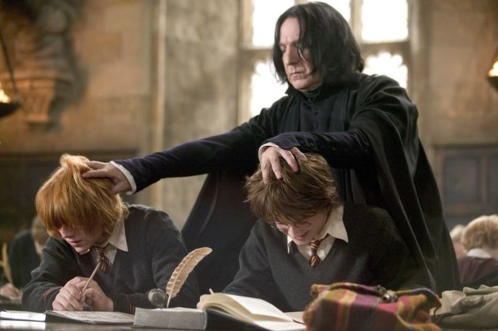snape, ron and harry in harry potter and the goblet of fire