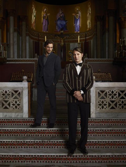 Hugh Dancy as Will Graham and Mads Mikkelsen as Hannibal Lecter in Hannibal