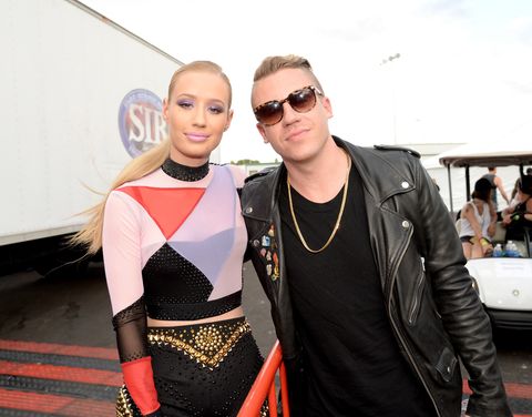 Iggy Azalea and Macklemore attend the 2014 iHeartRadio Music Festival