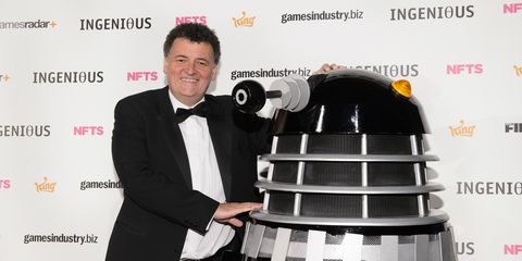 Steven Moffat with a Dalek