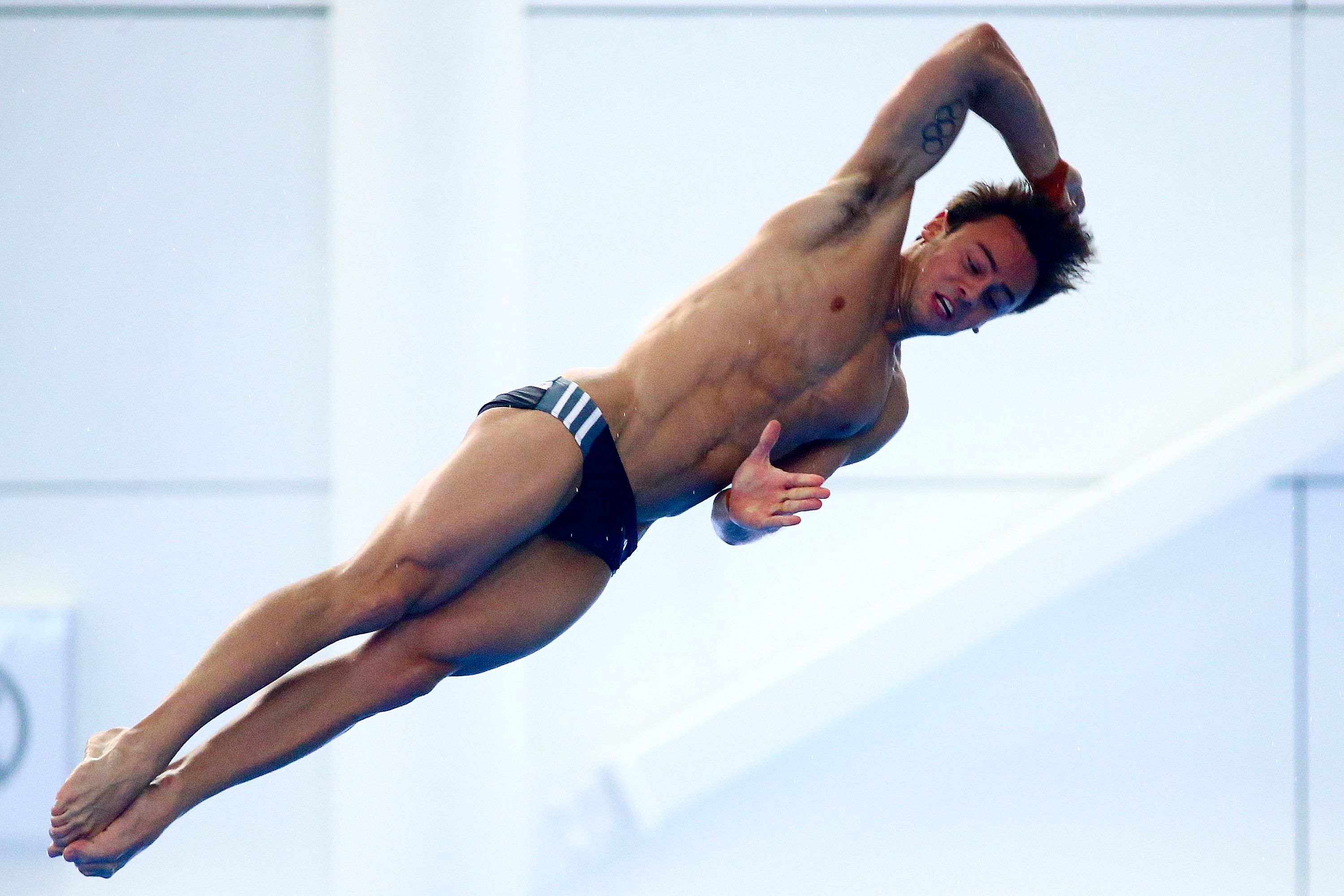 male divers losing swimsuits