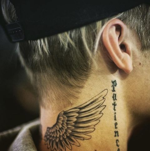 David Beckham Justin Bieber Neck Tattoo