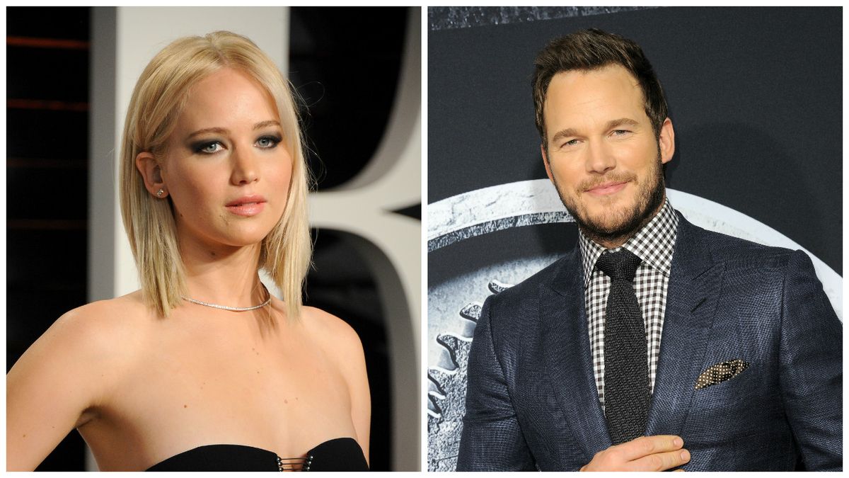 Jennifer Lawrence and Chris Pratt, who star together in Passengers