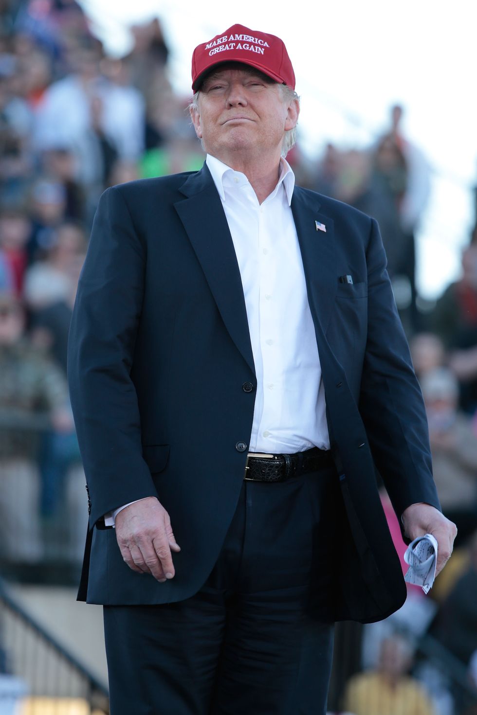 Donald Trump campaigns at Madison City Stadium