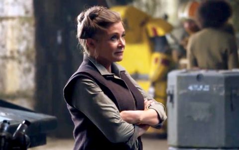 Carrie Fisher as Leia in Star Wars: The Force Awakens
