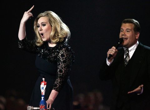 Adele during the 2012 Brit awards