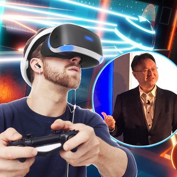 PlayStation VR model shot, VR Worlds screenshot and Sony Worldwide Studios boss Shuhei Yoshida