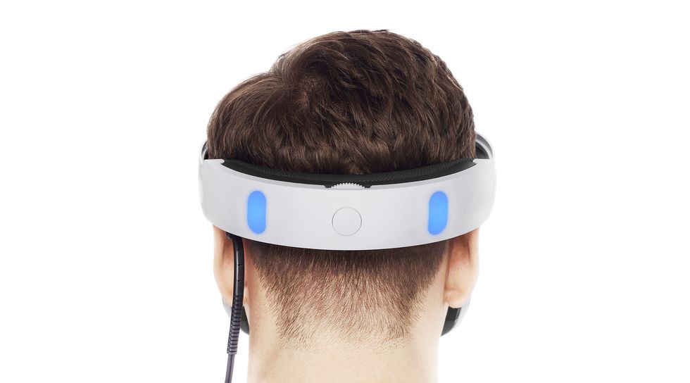 PlayStation VR virtual reality headset, comfort fittings, rear shot