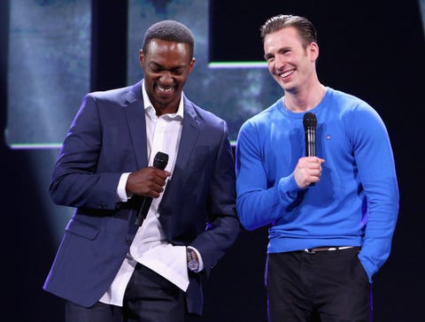 Anthony Mackie and Chris Evans at Disney D23, 2015 Anthony Mackie and Chris Evans at Disney D23, 2015