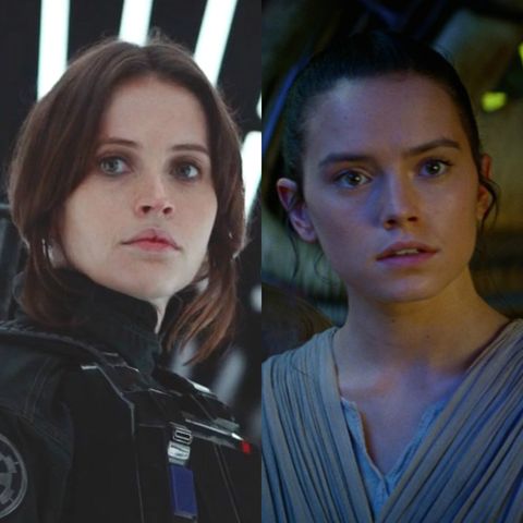 Felicity Jones in Rogue One / Daisy Ridley in The Force Awakens