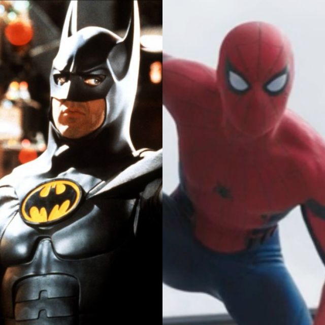 Michael Keaton's Batman and Tom Holland's Spider-Man