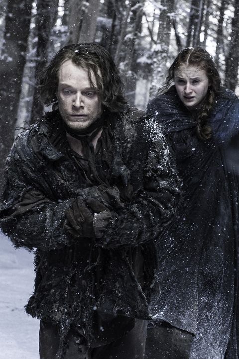 Game of Thrones Season 6 Episode 1 'Red Woman': Theon (Alfie Allen) and Sansa (Sophie Turner)