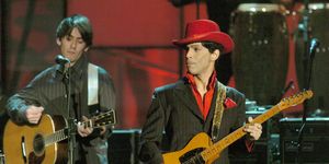 Dhani Harrison and Prince during The 19th Annual Rock and Roll Hall of Fame Induction Ceremony - Show at Waldorf Astoria in New York City, New York, United States.