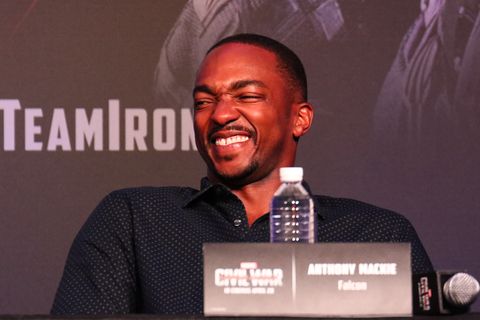 Anthony Mackie Captain America: Civil War press