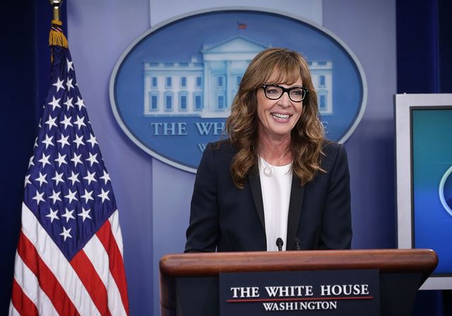 West Wing Actress Allison Janney Makes Appearance In White House Briefing Room