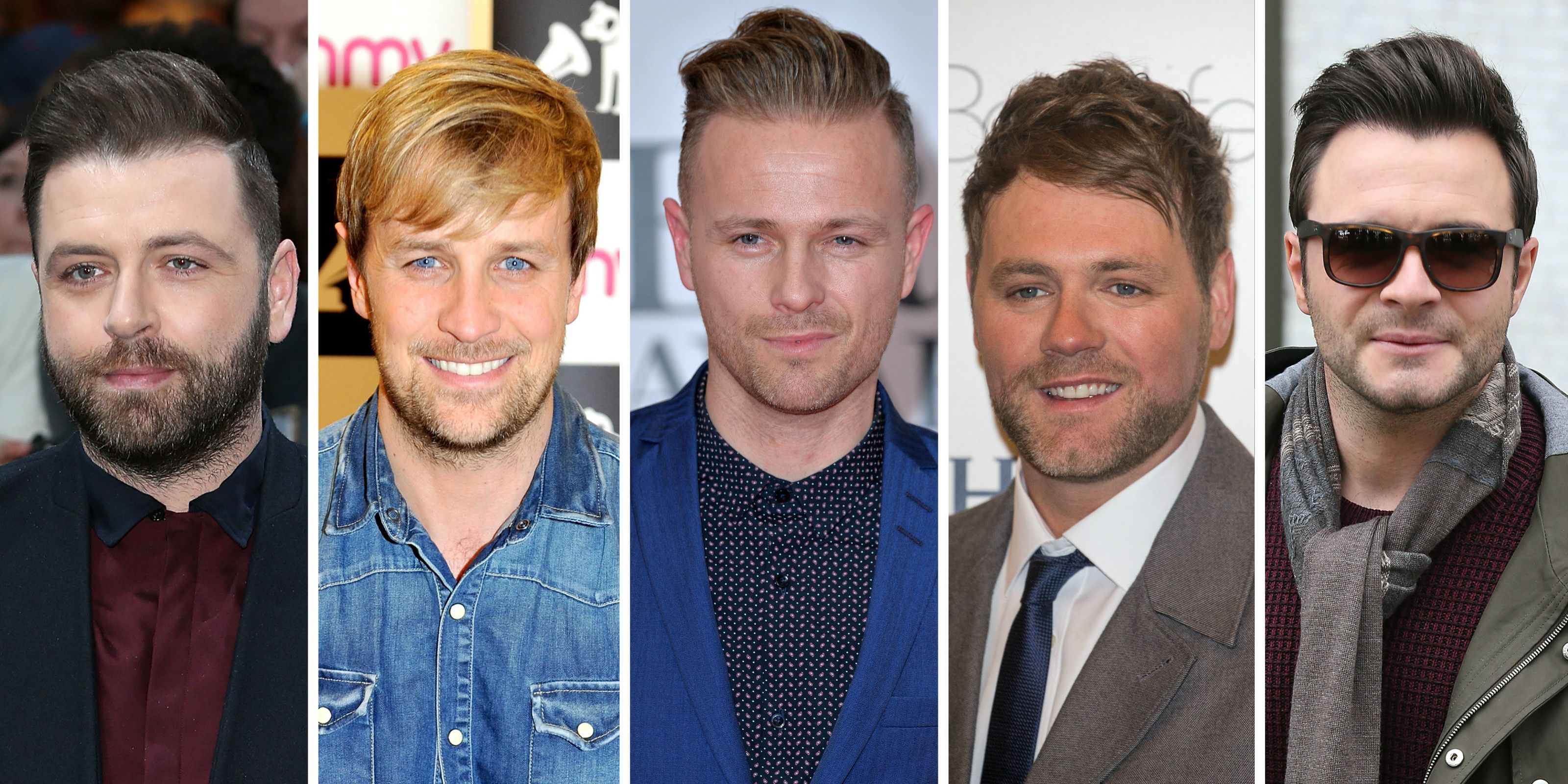 Members of boy band, Westlife (left to right) Nicky Byrne, Mark