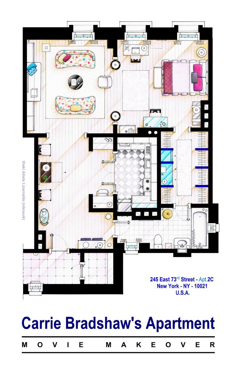 TV floorplans - how the apartments in your favourite shows are actually ...